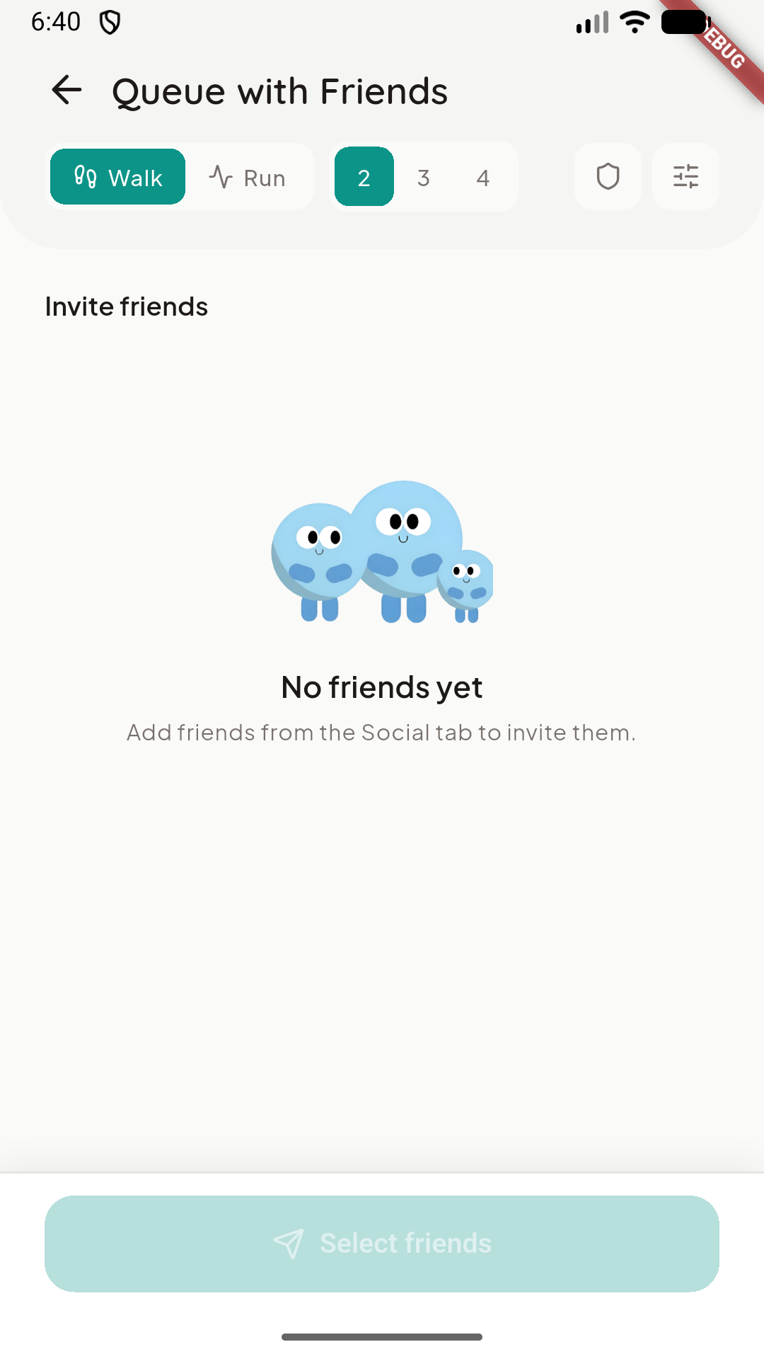 Pace friends — queue with friends